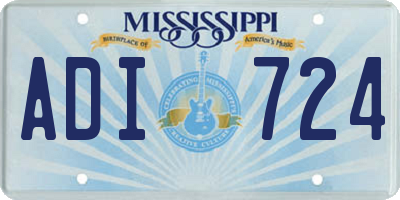 MS license plate ADI724
