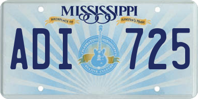 MS license plate ADI725