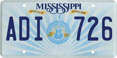 MS license plate ADI726
