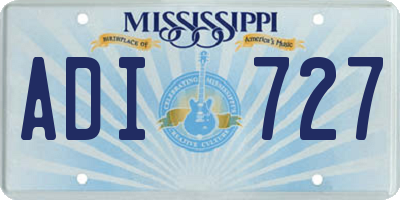 MS license plate ADI727