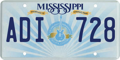 MS license plate ADI728