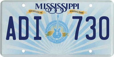 MS license plate ADI730