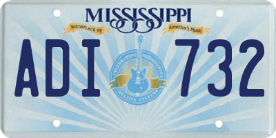 MS license plate ADI732