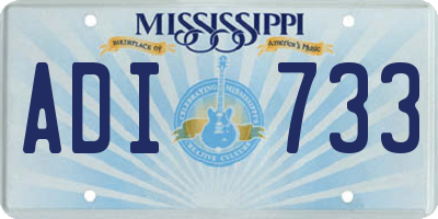 MS license plate ADI733