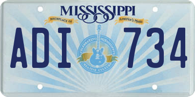 MS license plate ADI734