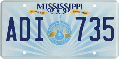 MS license plate ADI735