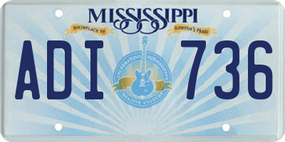 MS license plate ADI736