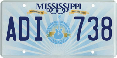 MS license plate ADI738