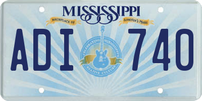 MS license plate ADI740