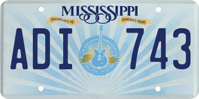 MS license plate ADI743