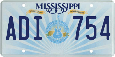 MS license plate ADI754