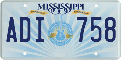 MS license plate ADI758