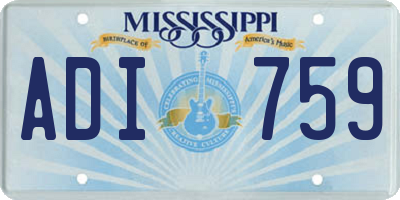 MS license plate ADI759