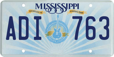 MS license plate ADI763