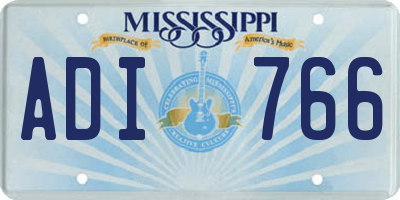 MS license plate ADI766