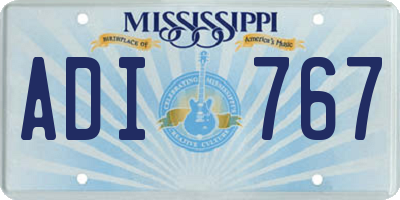 MS license plate ADI767