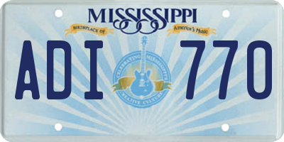 MS license plate ADI770