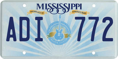 MS license plate ADI772