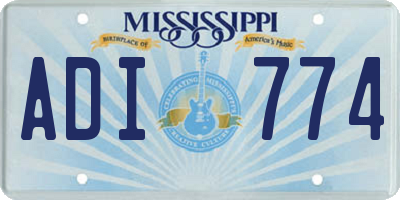 MS license plate ADI774