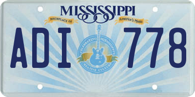 MS license plate ADI778