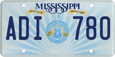 MS license plate ADI780