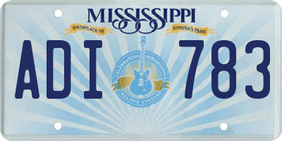 MS license plate ADI783