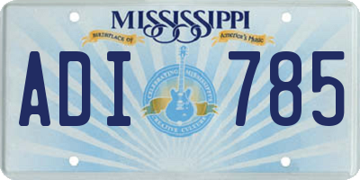 MS license plate ADI785