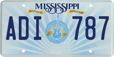 MS license plate ADI787
