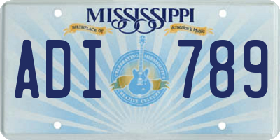 MS license plate ADI789