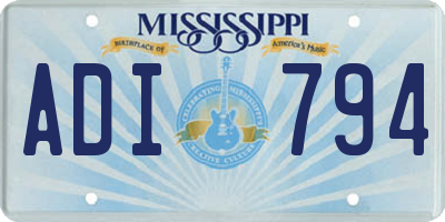 MS license plate ADI794