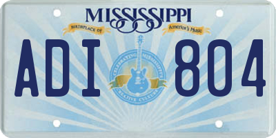 MS license plate ADI804