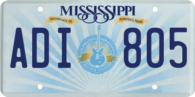 MS license plate ADI805