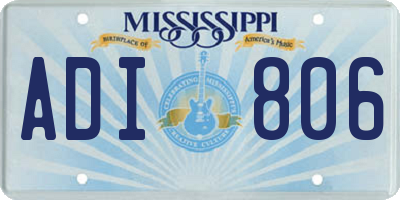 MS license plate ADI806