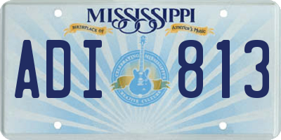 MS license plate ADI813
