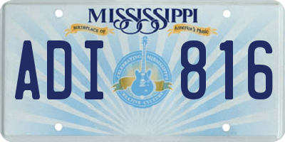 MS license plate ADI816