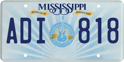 MS license plate ADI818