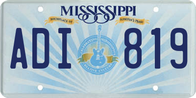 MS license plate ADI819