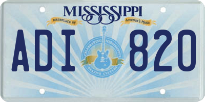 MS license plate ADI820