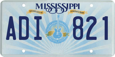 MS license plate ADI821