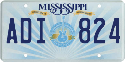 MS license plate ADI824