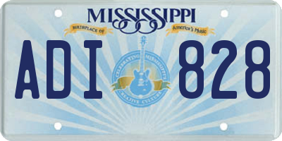 MS license plate ADI828