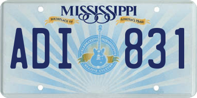 MS license plate ADI831