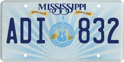 MS license plate ADI832