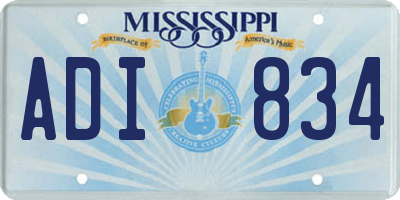 MS license plate ADI834