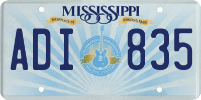 MS license plate ADI835