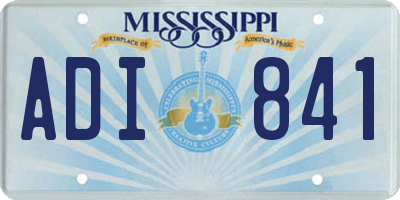 MS license plate ADI841