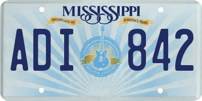 MS license plate ADI842