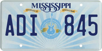 MS license plate ADI845