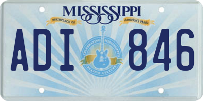 MS license plate ADI846