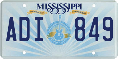 MS license plate ADI849